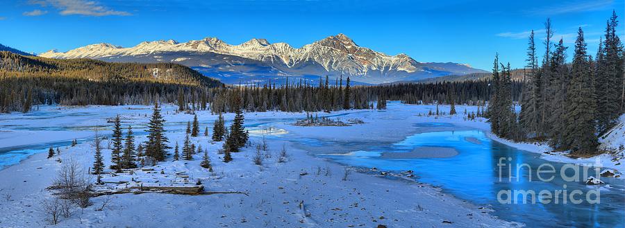 Jasper Winter Mountain Panorama Photograph by Adam Jewell