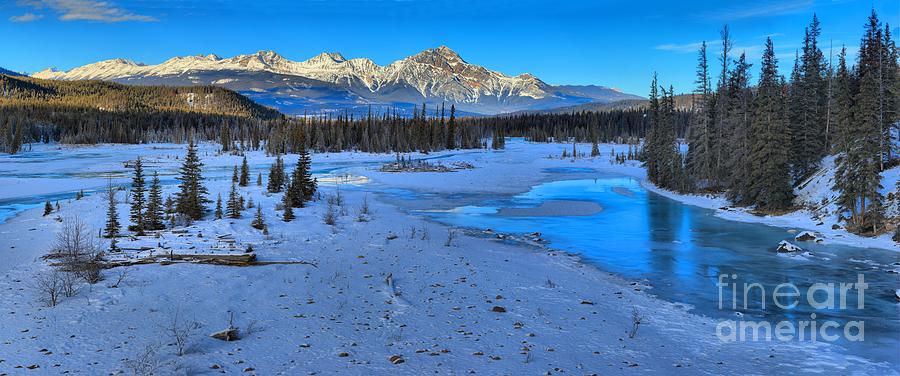 Jasper Winter Mountains Photograph by Adam Jewell