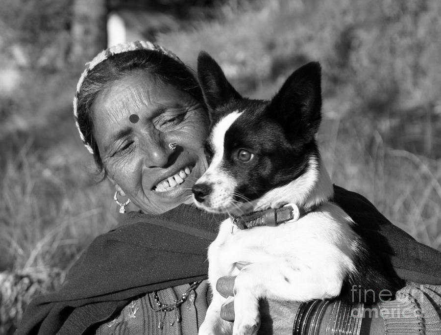 Jaunsari with her Pet 2 Photograph by Padamvir Singh