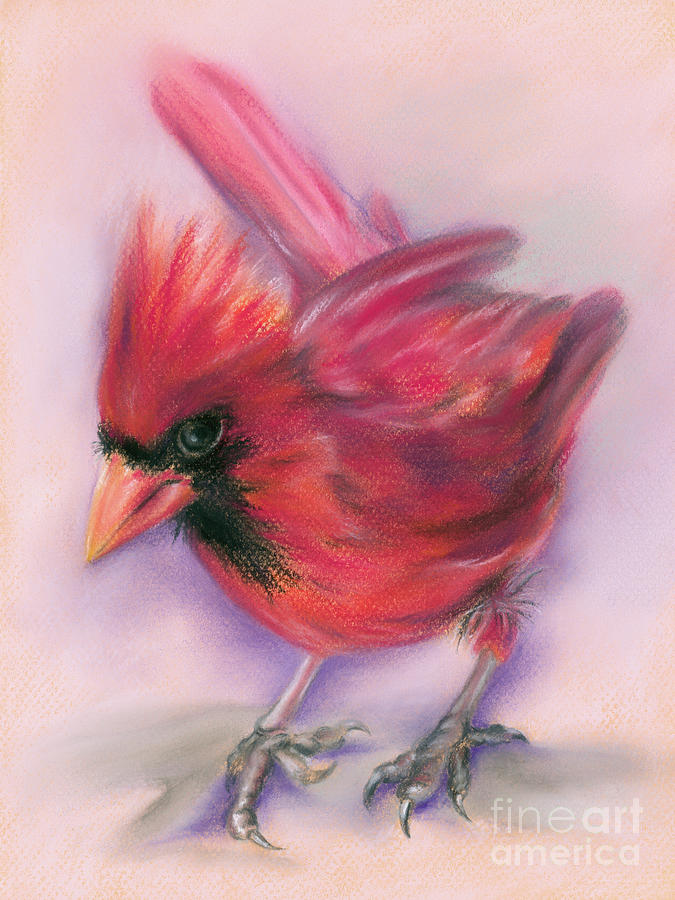 Jaunty Redbird Cardinal Painting by MM Anderson