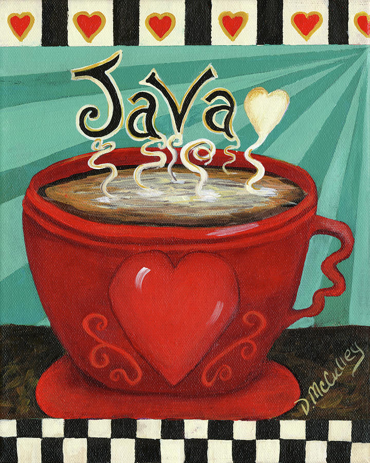 Coffee Painting - Java by Debbie McCulley