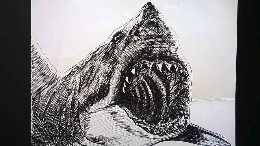 Jaws Drawing by Boris Satterwhite - Fine Art America
