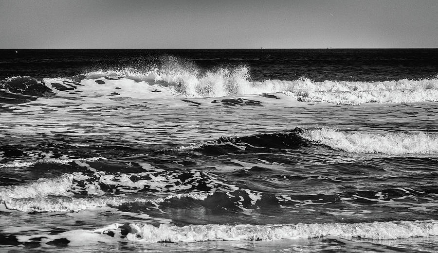 Jax Beach Waves Bw Photograph