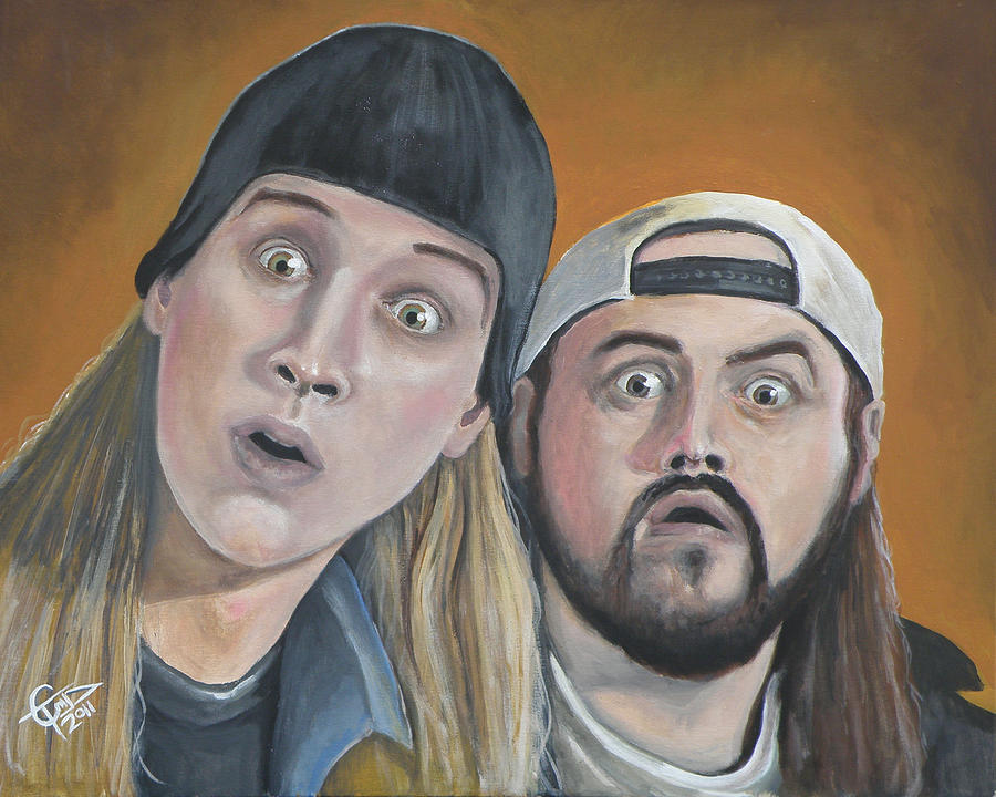 Jay And Silent Bob Painting by Tom Carlton