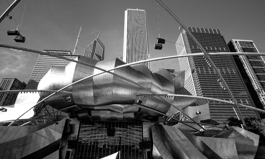 Jay Pritzker pavilion Chicago Painting by Judith Barath