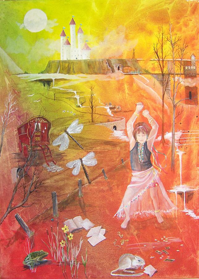 Jayzen - The Little Gypsy Dancer Painting by Jackie Mueller-Jones