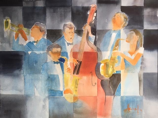 Jazz 5 Painting by Scott Serafy