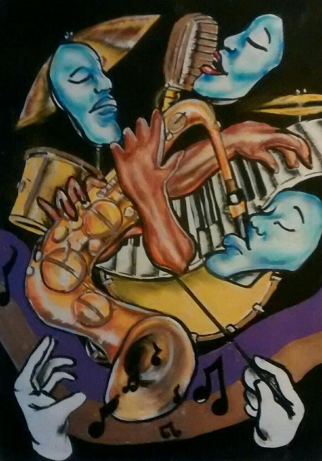 Jazz Abstract Mixed Media by Sylvester Wofford