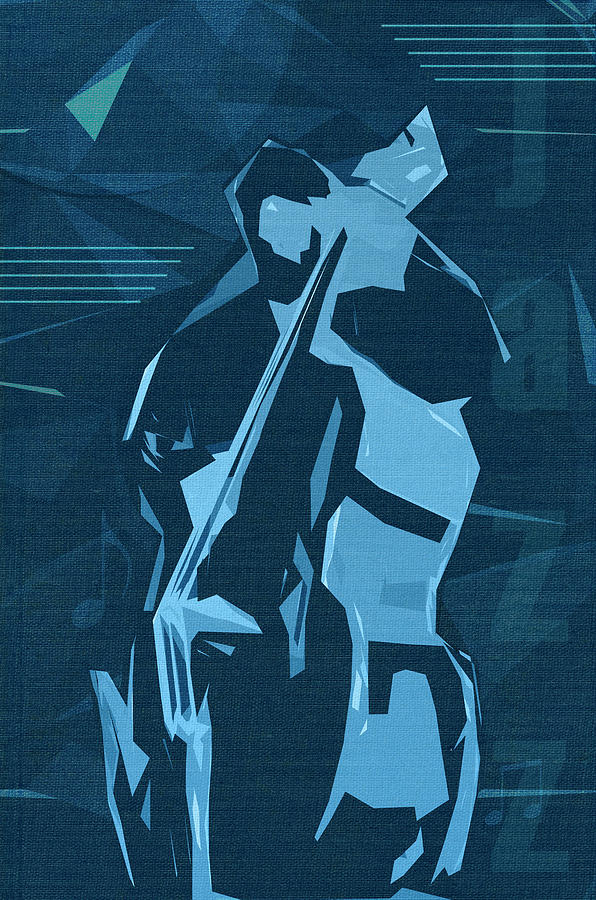 Jazz Contrabass Poster Digital Art by Konstantin Sevostyanov