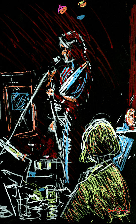 Jazz Corner Guitarist Painting by Candace Lovely