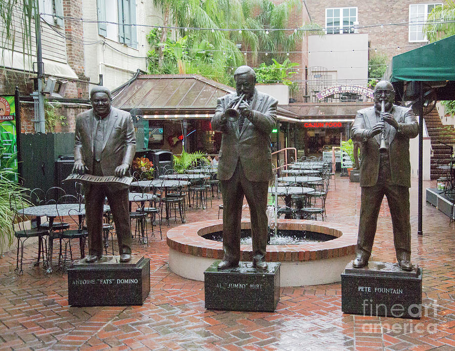 Jazz Greats Al Hirt Fats Domino Pete Fountain Stature New Orleans  Photograph by Chuck Kuhn