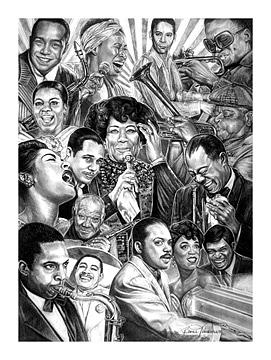 Jazz Greats Painting - Jazz Jam by Buena Johnson Jazz Greats Painting - Jazz Jam by Buena Johnson
