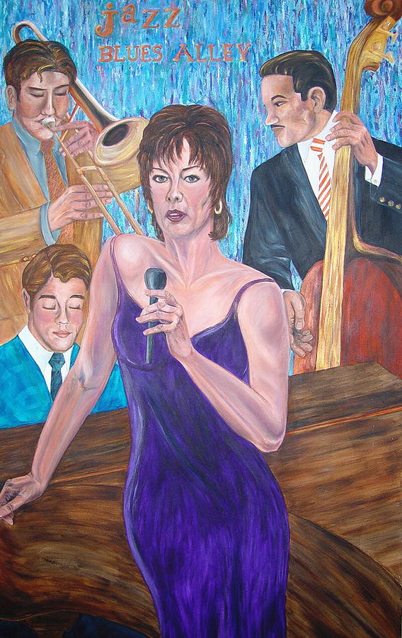 Jazz lady Painting by Bonnie Peacher