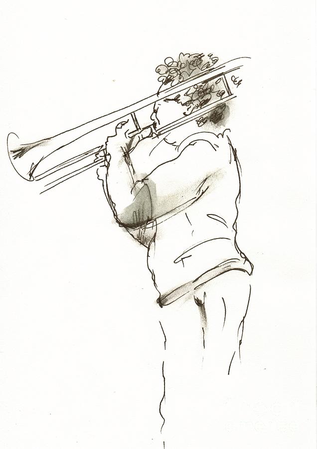 Jazz musician_20 Drawing by Karina Plachetka