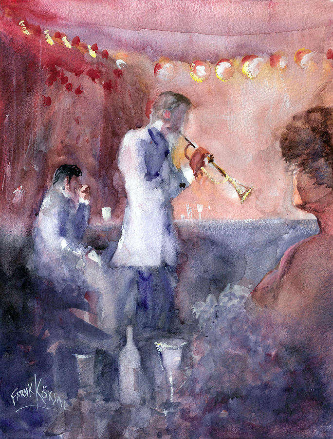 Jazz Nights Painting by Faruk Koksal