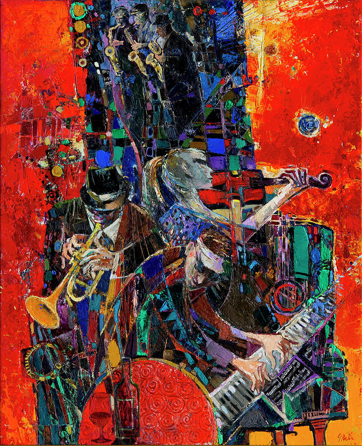 Jazz Orchestra 4 Painting by George Pali | Fine Art America