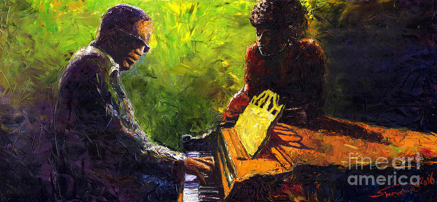 Jazz Painting - Jazz Ray Duet by Yuriy Shevchuk