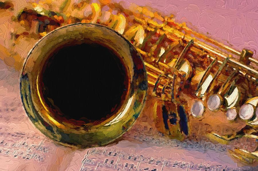 Jazz Saxophone Painting by Louis Ferreira