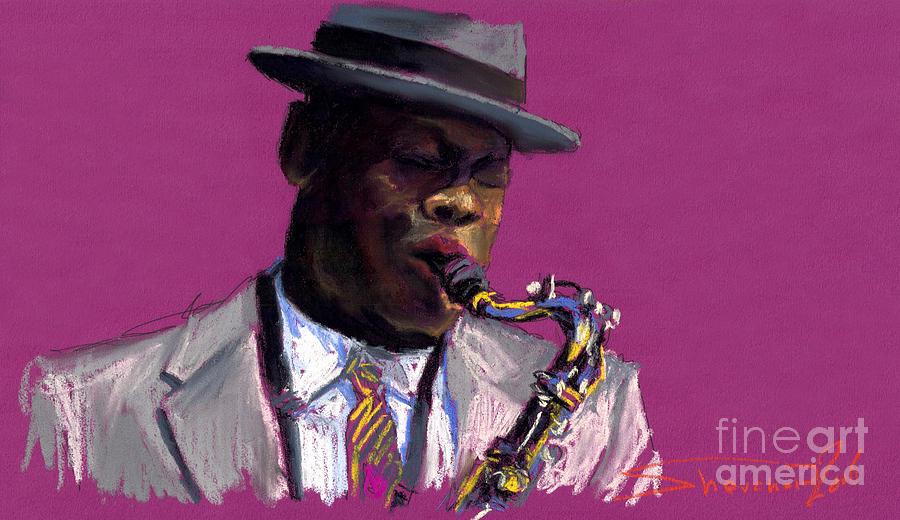 Jazz Painting - Jazz Saxophonist by Yuriy Shevchuk