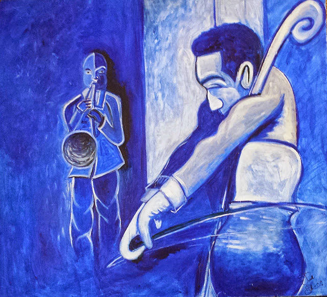 Art On Wood Painting - Jazz Session by Picasso Blac