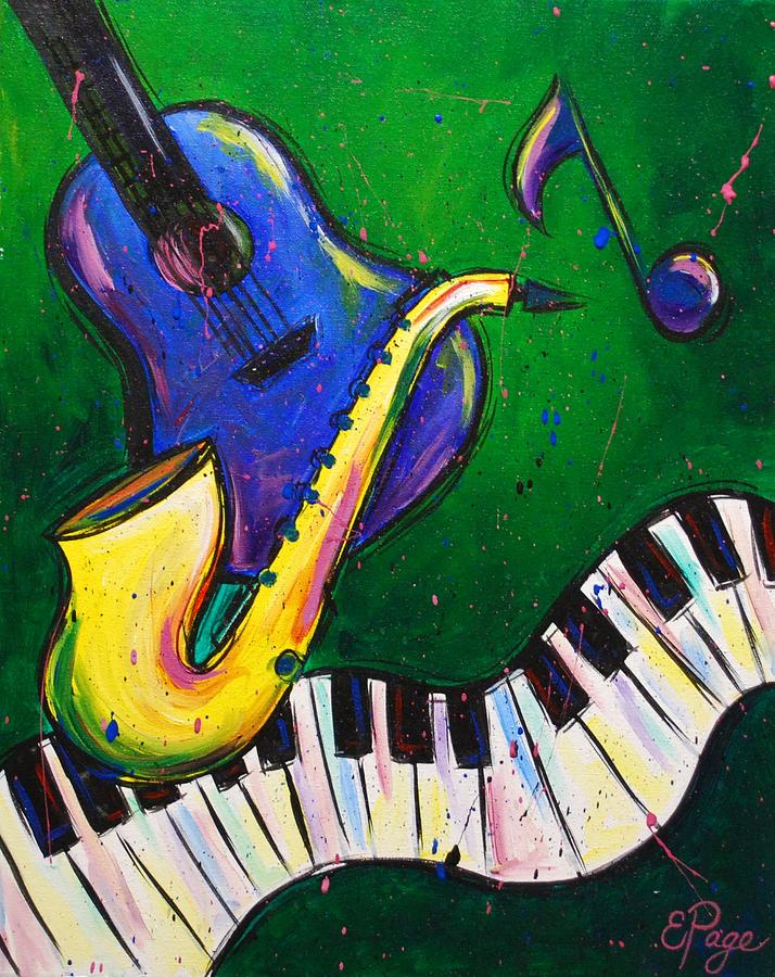 Jazz Time Painting by Emily Page