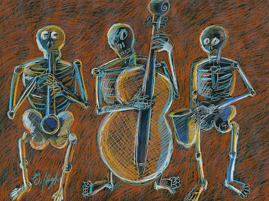 Jazz Time with the Bonz Band Drawing by Gerry High