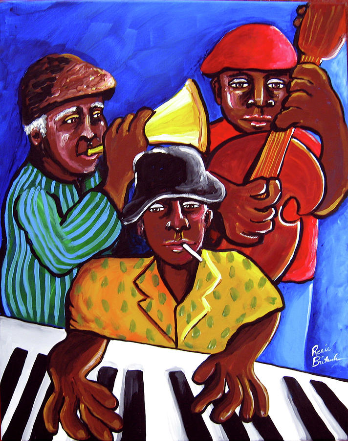 Jazz Painting - Jazz Trio by Renie Britenbucher