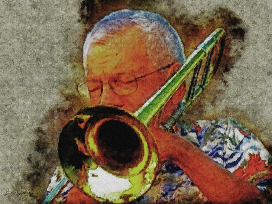 Jazz Trombone Player Digital Art by Gary De Capua