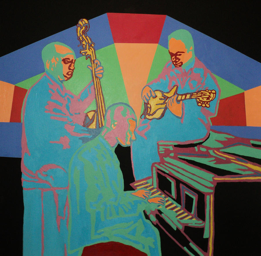 Jazzamatazz Band Painting by Angelo Thomas