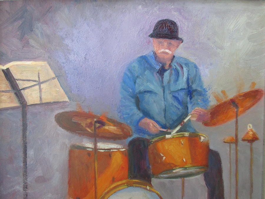 Jazzin drums Painting by Maureen Obey