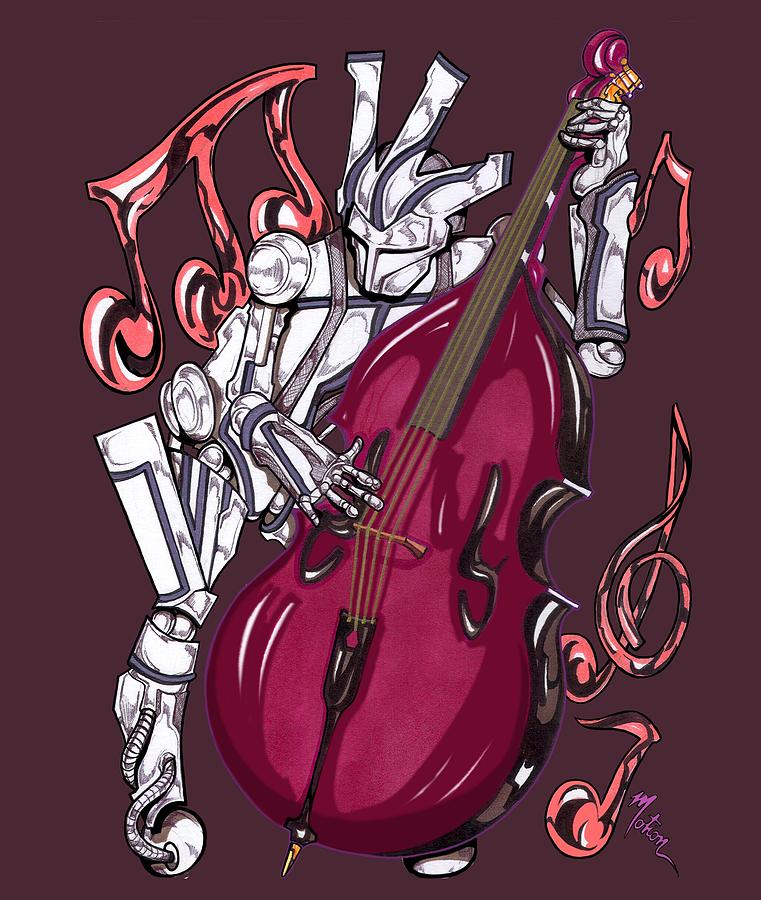 Cello Mixed Media - Jazzmen Cello Player by Demitrius Motion Bullock