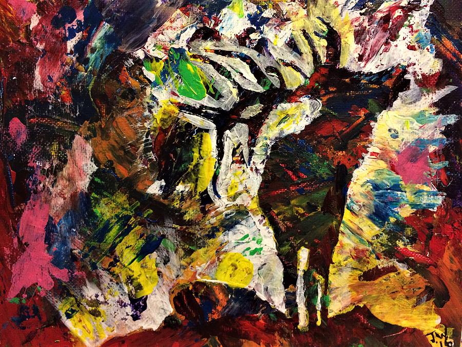 Jazzy Elk Painting by Julie Wittwer