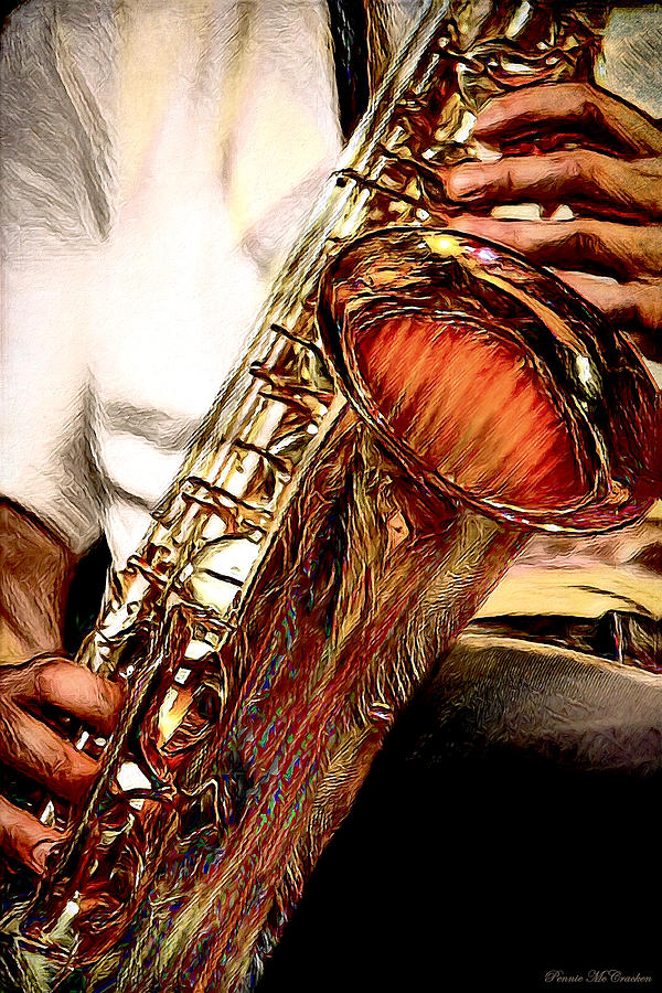 Jazzy Sax Digital Art by Pennie McCracken