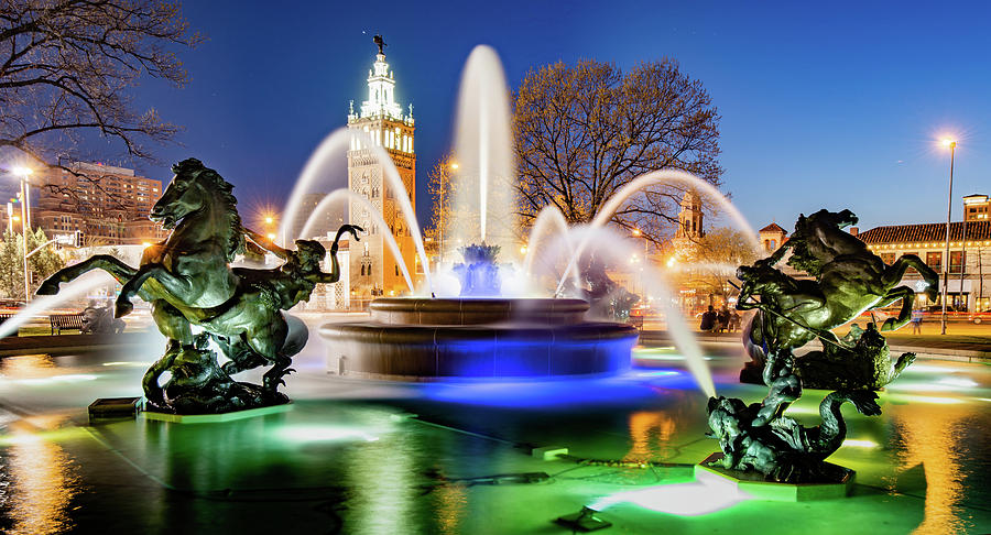J.c. Nichols Fountain And Kansas City Plaza Photograph