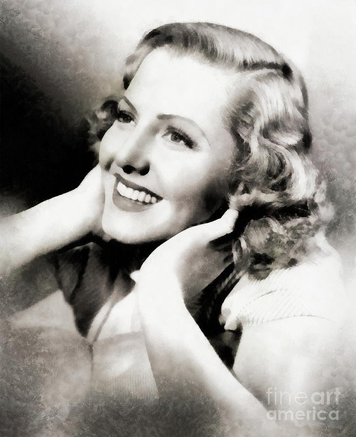 Hollywood Painting - Jean Arthur, Vintage Actress by Esoterica Art Agency