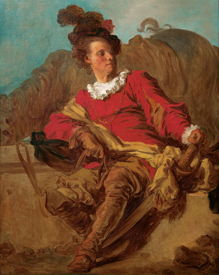 Jean-Claude Richard abbe of Saint-Non Painting by Jean-Honore Fragonard