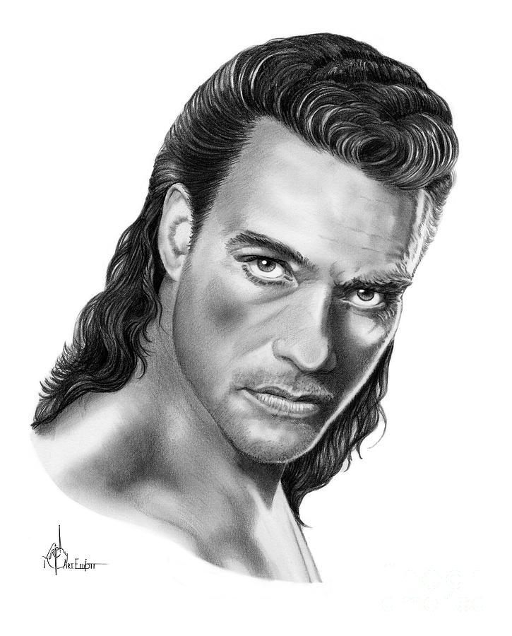 Jean-Claude Van Damme Drawing by Murphy Elliott