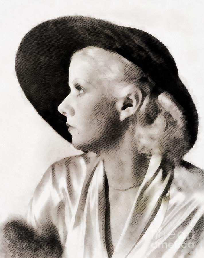 Jean Harlow, Vintage Actress Painting