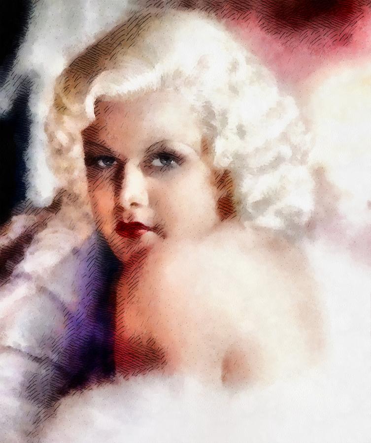 Jean Harlow Vintage Hollywood Actress Painting by Esoterica Art Agency ...