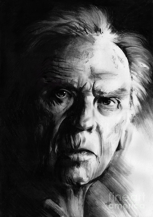 Black And White Drawing - Jean-Louis Trintignant by Paul Davenport