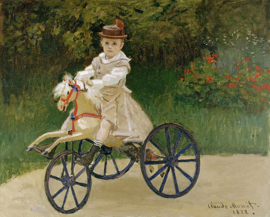 Jean Monet on His Hobby Horse           Painting by Claude Monet