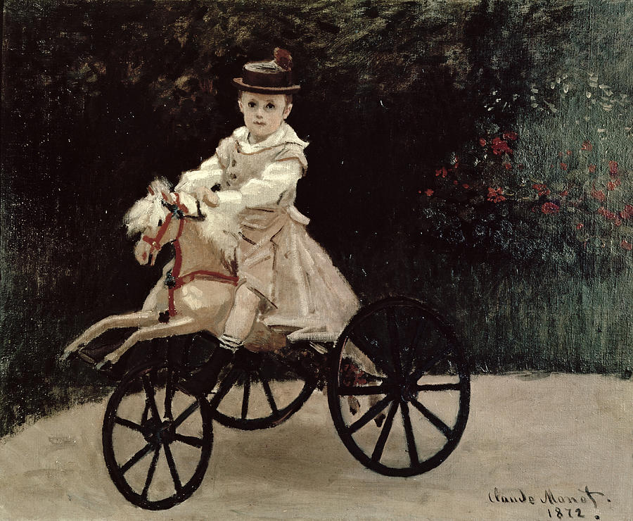 Claude Monet Painting - Jean Monet on his Hobby Horse by Claude Monet