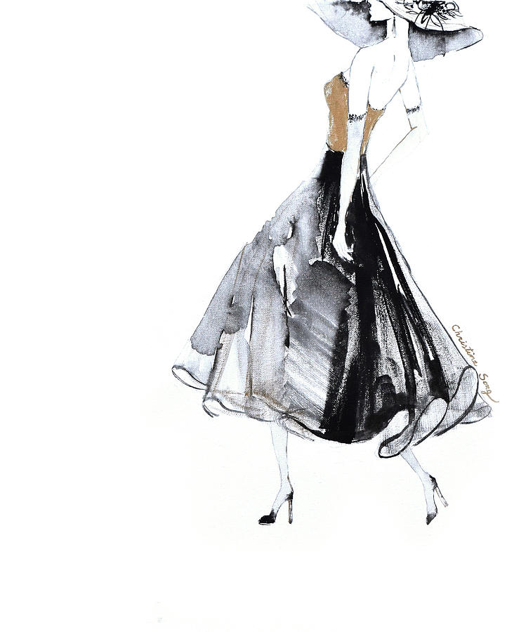 Fashion Illustration Painting - Jean No.2 by Christine Song Fashion Illustration Painting - Jean No.2 by Christine Song
