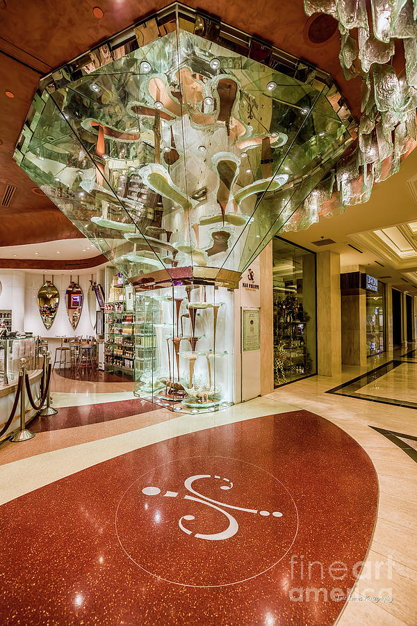Las Vegas Photograph - Jean Philippes patisserie - Worlds Largest Chocolate Fountain in the Bellagio by Aloha Art