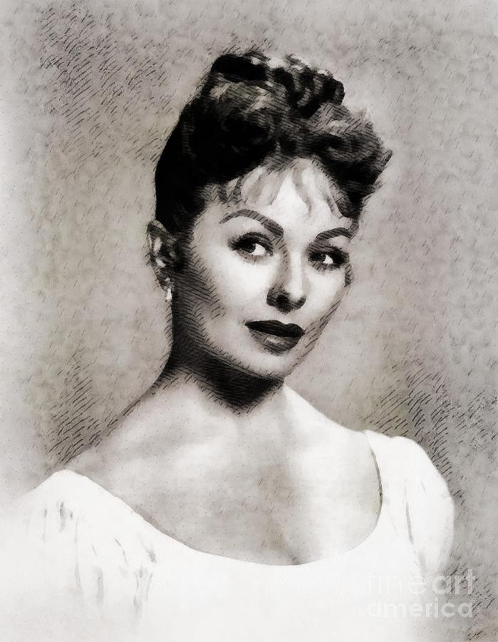 Hollywood Painting - Jeanne Crain, Vintage Actress by John Springfield by Esoterica Art Agency