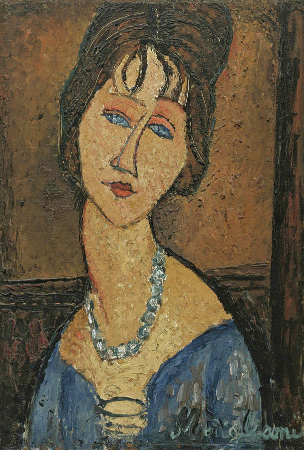 Jeanne Hebuterne. Au Collier Painting by Amedeo Modigliani