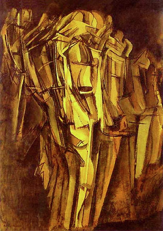 Jeanne Homme triste dans un train  Painting by Marcel Duchamp