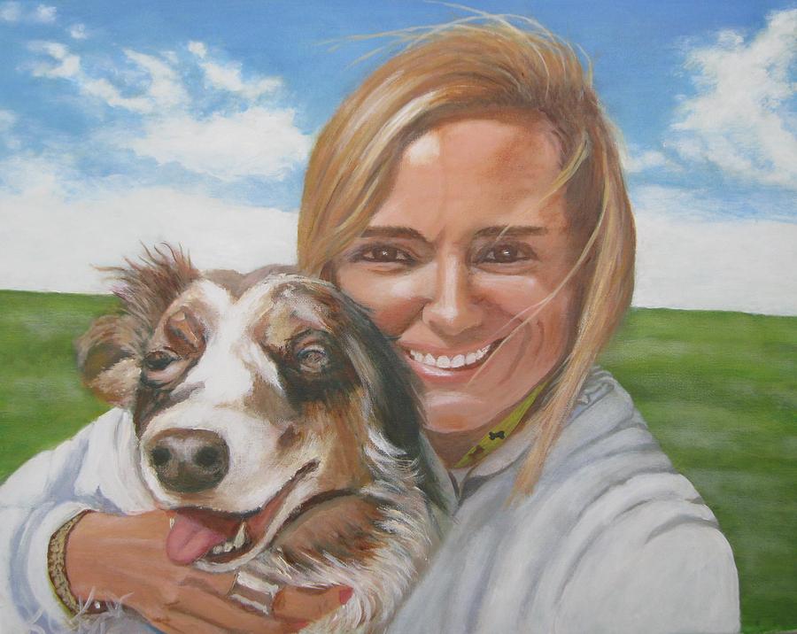 Portrait Painting - Jeannine and Willow by KC Knight