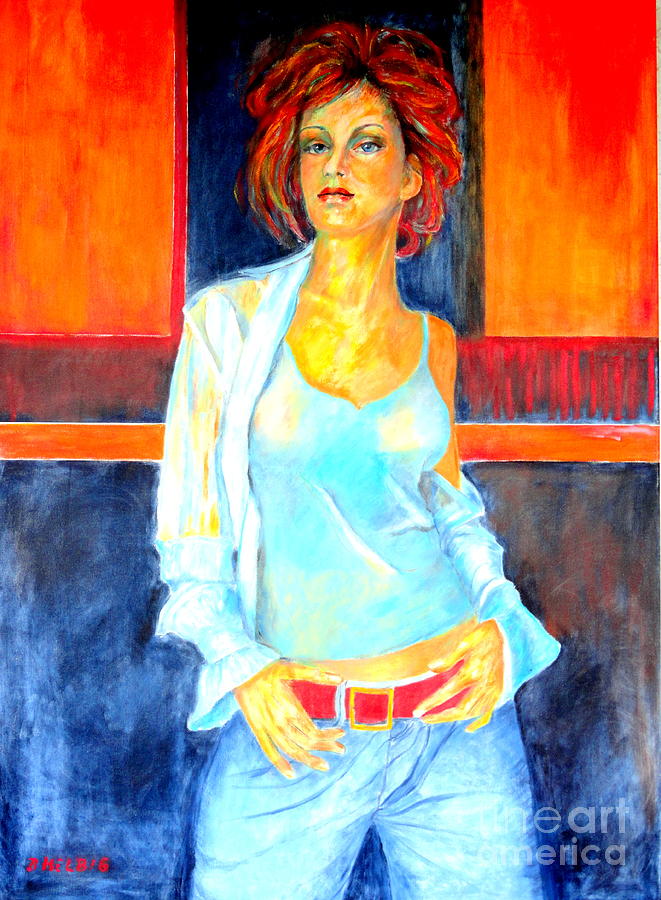 Portrait Painting - Jeans by Dagmar Helbig