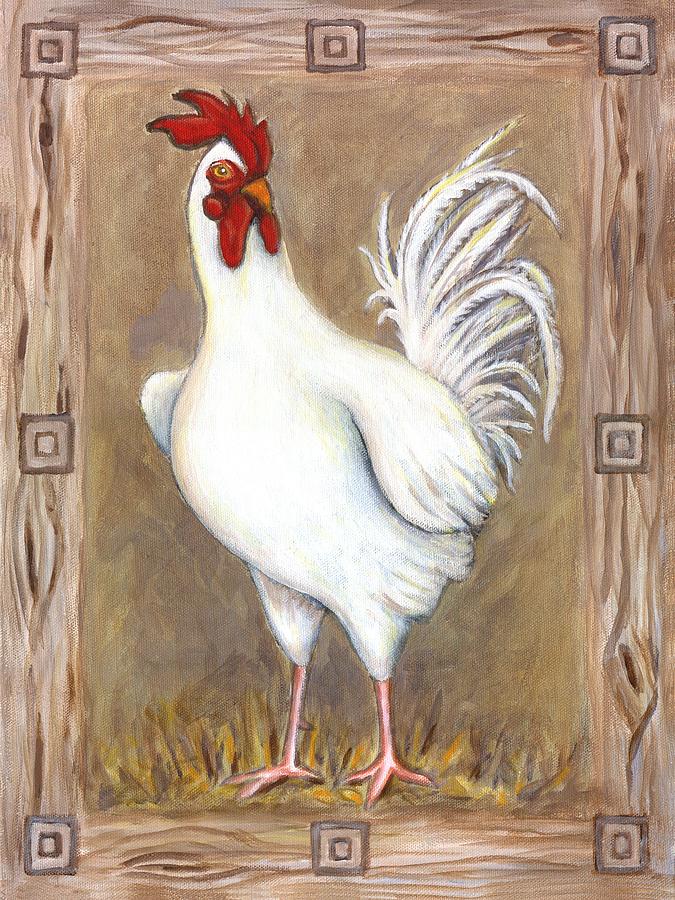 Rooster Painting - Jed the Rooster by Linda Mears